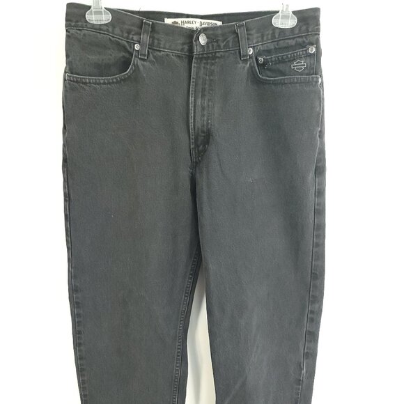 Harley-Davidson Other - Harley Davidson Jeans Men's No Size 34x30? Black Denim Distressed Thrashed